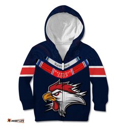 Roosters Permier Kid Hoodie NRL Mascot with Aboriginal