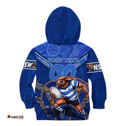 Personalised NSW Blues Kid Hoodie Mascot Rugby League