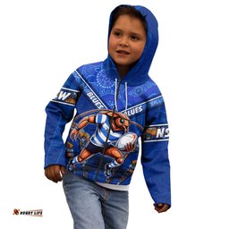 Personalised NSW Blues Kid Hoodie Mascot Rugby League