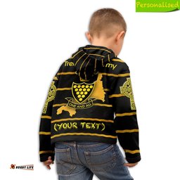 KID Custom Text Cornwall Rugby Personalised Zip Hoodie Trelawny's Army