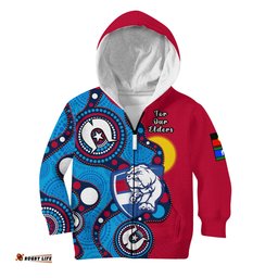 Western Bulldogs Football NAIDOC Hoodie KID Indigenous For Our Elders