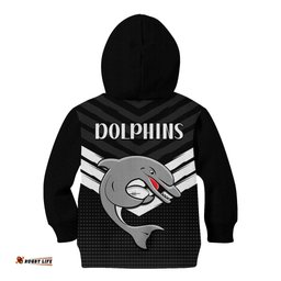 Redcliffe Dolphins Rugby Kid Hoodie Simple Black Style