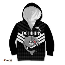 Redcliffe Dolphins Rugby Kid Hoodie Simple Black Style