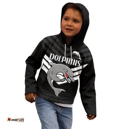 Redcliffe Dolphins Rugby Kid Hoodie Simple Black Style