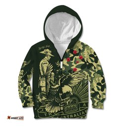 Custom Text And Number NRL ANZAC Sea Eagles Kid Hoodie Camouflage