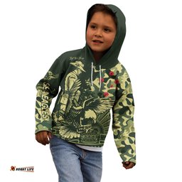 Custom Text And Number NRL ANZAC Sea Eagles Kid Hoodie Camouflage