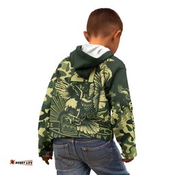 Custom Text And Number NRL ANZAC Sea Eagles Kid Hoodie Camouflage