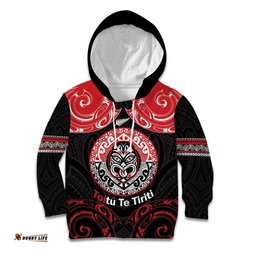 Aotearoa Toitu Te Tiriti Kid Hoodie Haka Tiki Honour The Treaty LT14