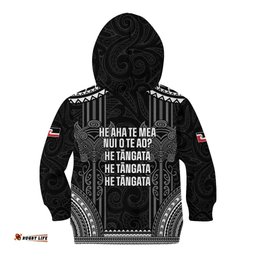 Aotearoa Toitu Te Tiriti Kid Hoodie No Kiwi Without Iwi LT05