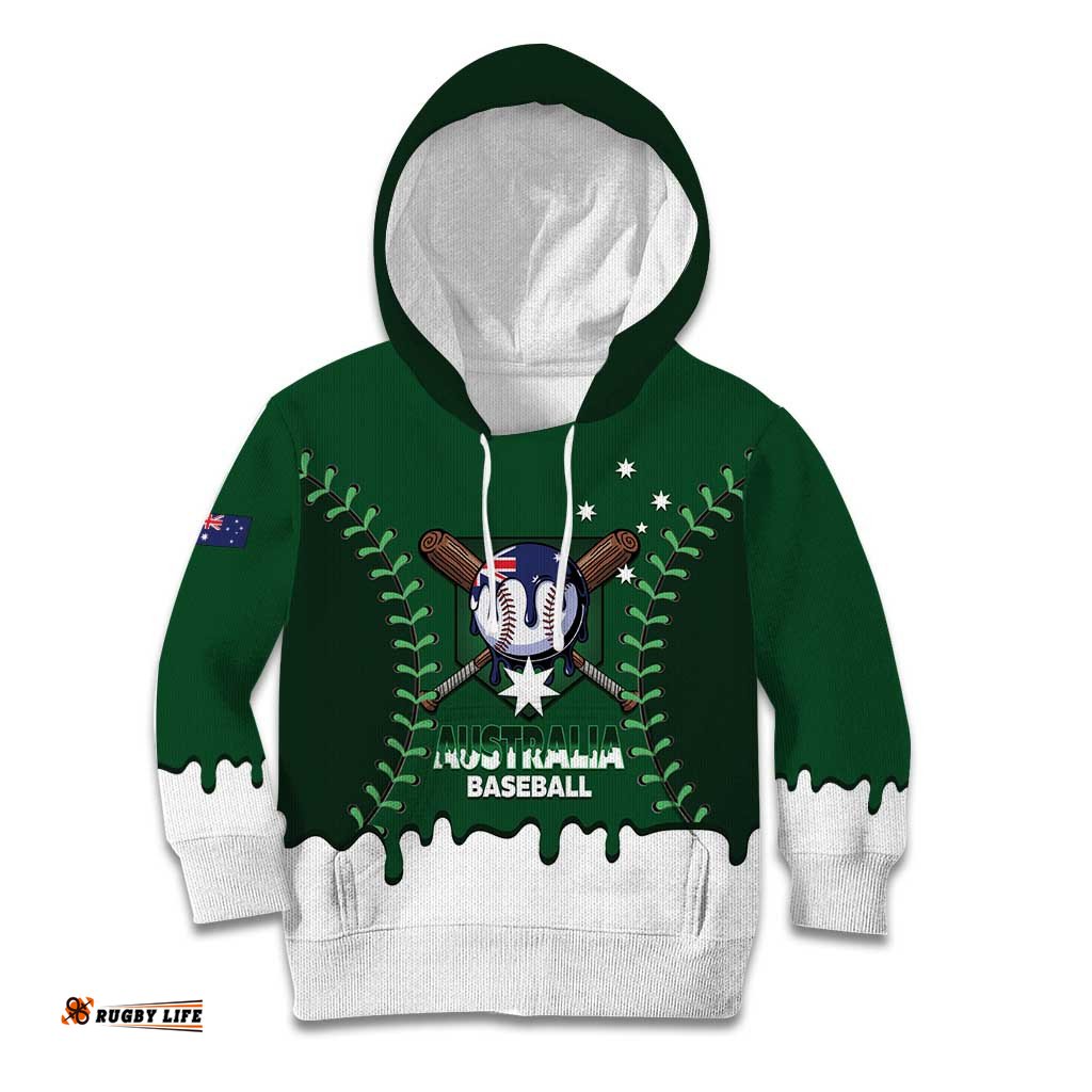 Australia 2026 Baseball Custom Kid Hoodie Go Aussie Drip Style LT14