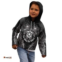 Aotearoa Toitu Te Tiriti Kid Hoodie Ka Mua Ka Muri LT05