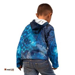 Aotearoa Taniko Matariki Kid Hoodie Cosmic Blue LT7
