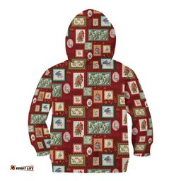 Aussie Birds Christmas La La Land Kid Hoodie Red Vintage Stamp Edition LT9
