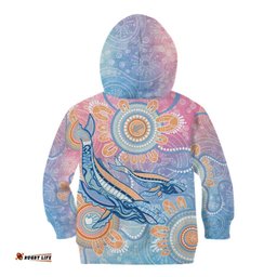 Aussie NAIDOC Week Pastel Kid Hoodie Dreaming Whales LT7
