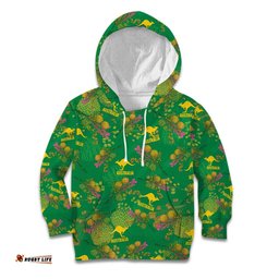 Australia Billy Buttons Kid Hoodie Aussie Pycnosorus Kangaroo Seamless Style LT14