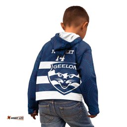 AFL Cats Football Custom Kid Hoodie Geelong Proud Indigenous Art LT14