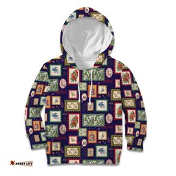 Aussie Birds Christmas La La Land Kid Hoodie Navy Blue Vintage Stamp Edition LT9