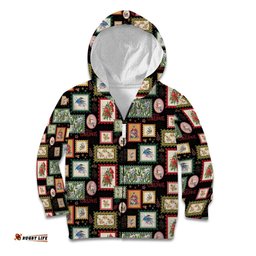 Aussie Birds Christmas La La Land Kid Hoodie Black Vintage Stamp Edition LT9