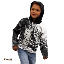 Aotearoa Manaia NZ Maori Silver Fern Kid Hoodie LT14