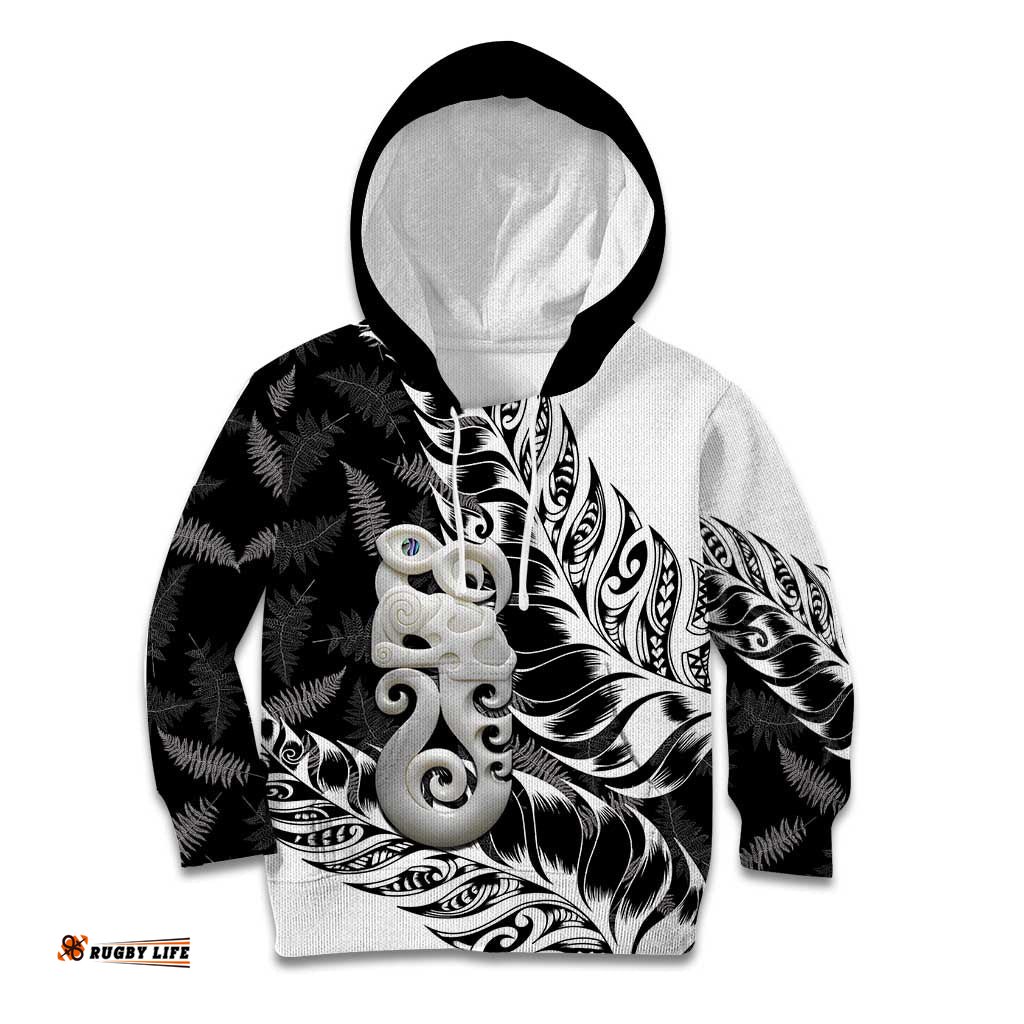 Aotearoa Manaia NZ Maori Silver Fern Kid Hoodie LT14