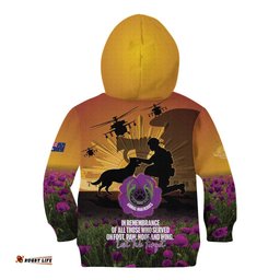 Animal War Heroes Australia ANZAC Day Kid Hoodie We Will Always Remember Them LT14