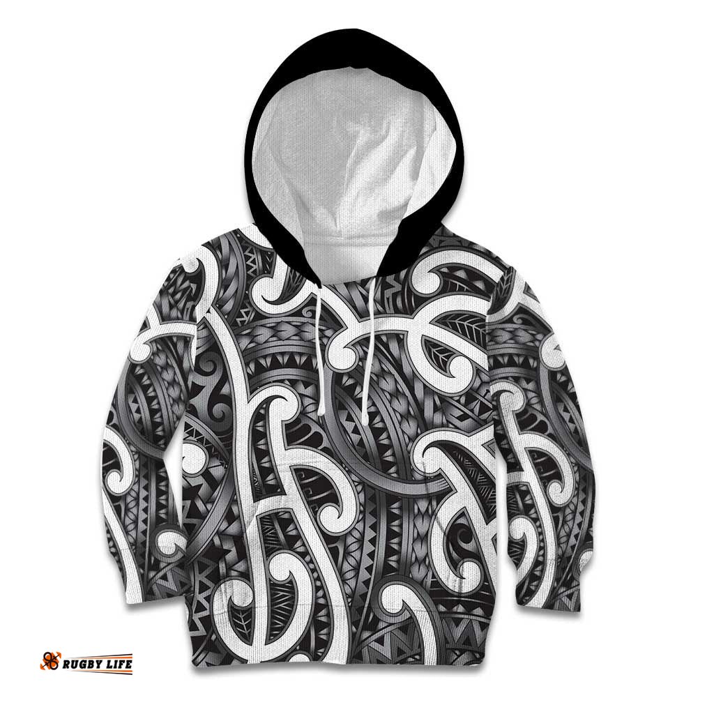 Aotearoa Maori Kowhaiwhai Kid Hoodie Kiwikiwi Puhoro and Patiki LT9