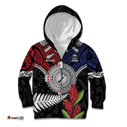 Aotearoa and Samoa Mo Te Tiriti Kid Hoodie Tangata Moana Stand with Tangata Whenua LT9