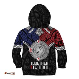 Aotearoa and Samoa Mo Te Tiriti Kid Hoodie Tangata Moana Stand with Tangata Whenua LT9