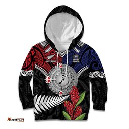 Aotearoa and Samoa Mo Te Tiriti Kid Hoodie Tangata Moana Stand with Tangata Whenua LT9