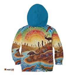 Aboriginal Dreamtime Animals Stories Kid Hoodie LT9