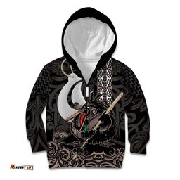 Aotearoa Hei Matau Kid Hoodie Haka Kiwi Mix Maori Mangopare LT14