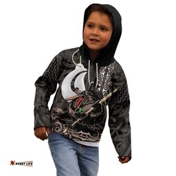 Aotearoa Hei Matau Kid Hoodie Haka Kiwi Mix Maori Mangopare LT14