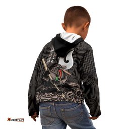 Aotearoa Hei Matau Kid Hoodie Haka Kiwi Mix Maori Mangopare LT14