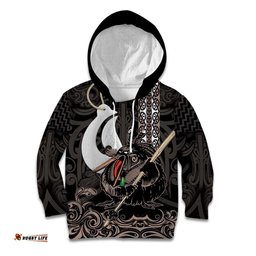Aotearoa Hei Matau Kid Hoodie Haka Kiwi Mix Maori Mangopare LT14