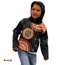 Australia Aboriginal Art Kid Hoodie Indigenous Proud LT14