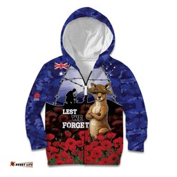 ANZAC Day Kid Hoodie Lest We Forget DT05