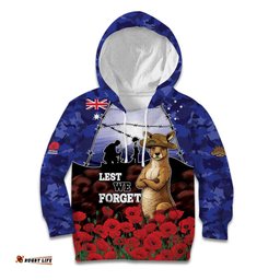 ANZAC Day Kid Hoodie Lest We Forget DT05