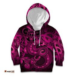 Aotearoa Maori Hei Tiki Kid Hoodie Mawhero Kowhaiwhai Puhoro Motif LT9