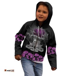 ANZAC Day Remembrance Kid Hoodie Purple Poppy We Will Remember Them LT9