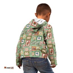 Aussie Birds Christmas La La Land Kid Hoodie Green Vintage Stamp Edition LT9