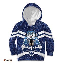 AFL Cats Football Personalised Kid Hoodie Final Geelong Premiers Trophy Aboriginal LT14