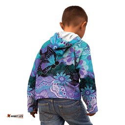 Australia Indigenous Teal Purple Contemporary Aboriginal Art Kid Hoodie Hope Is Real LT7