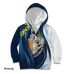 Australia Day Kid Hoodie Koala Blue Modern Vibe LT7