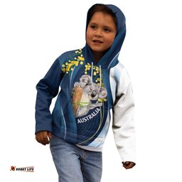 Australia Day Kid Hoodie Koala Blue Modern Vibe LT7