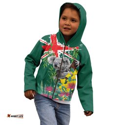 Australia Day Koala Kid Hoodie Aussie Aussie Aussie Oi Oi Oi National Color LT9