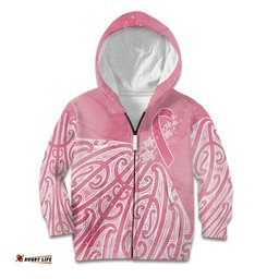 Breast Cancer Awareness Maori Kid Hoodie Kia Kaha Kia Maia Kia Manawanui LT7