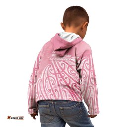 Breast Cancer Awareness Maori Kid Hoodie Kia Kaha Kia Maia Kia Manawanui LT7