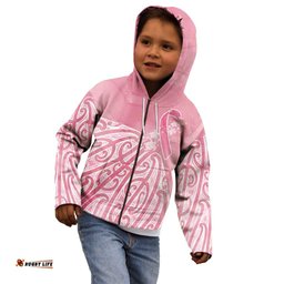 Breast Cancer Awareness Maori Kid Hoodie Kia Kaha Kia Maia Kia Manawanui LT7
