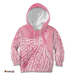 Breast Cancer Awareness Maori Kid Hoodie Kia Kaha Kia Maia Kia Manawanui LT7