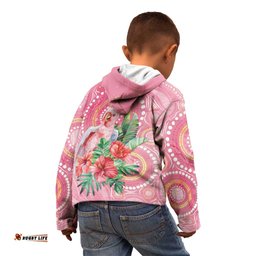 Breast Cancer Pink Cockatoo Kid Hoodie Australia Indigenous Watercolor Glaze LT7